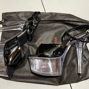 Black and Clear Pleaser Heels